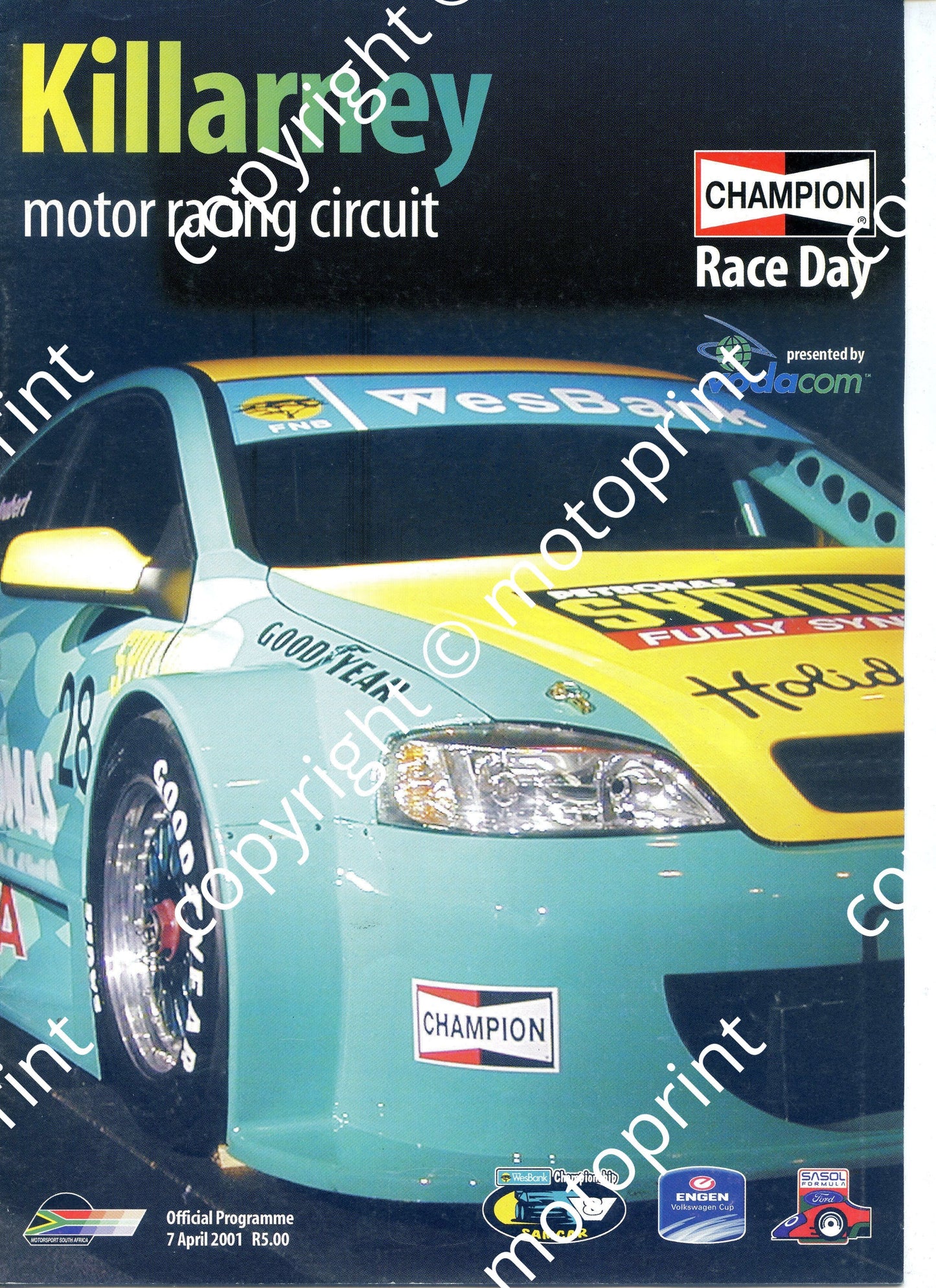 2001 April Killarney Cover, WEsbank V8, VW Cup, FF, FIne Cars, NAD GTi, VW CHallenge, motorcycles, Sports cars