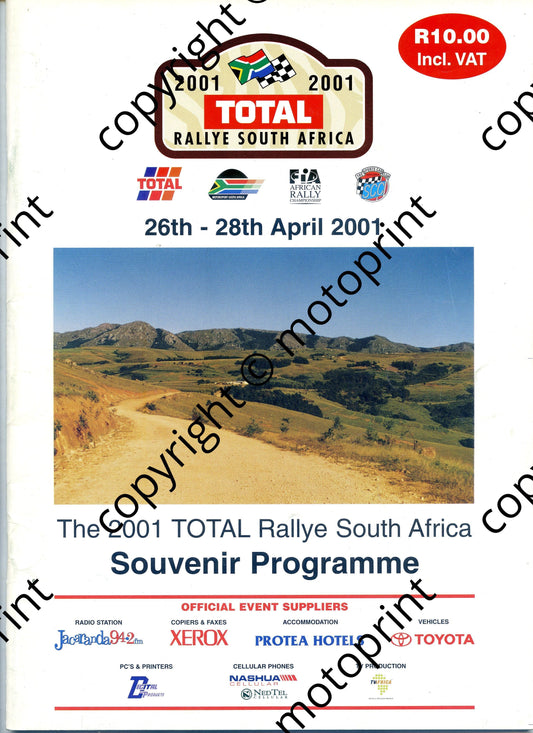 2001 April Total Rallye 26-28 Cover, entry list