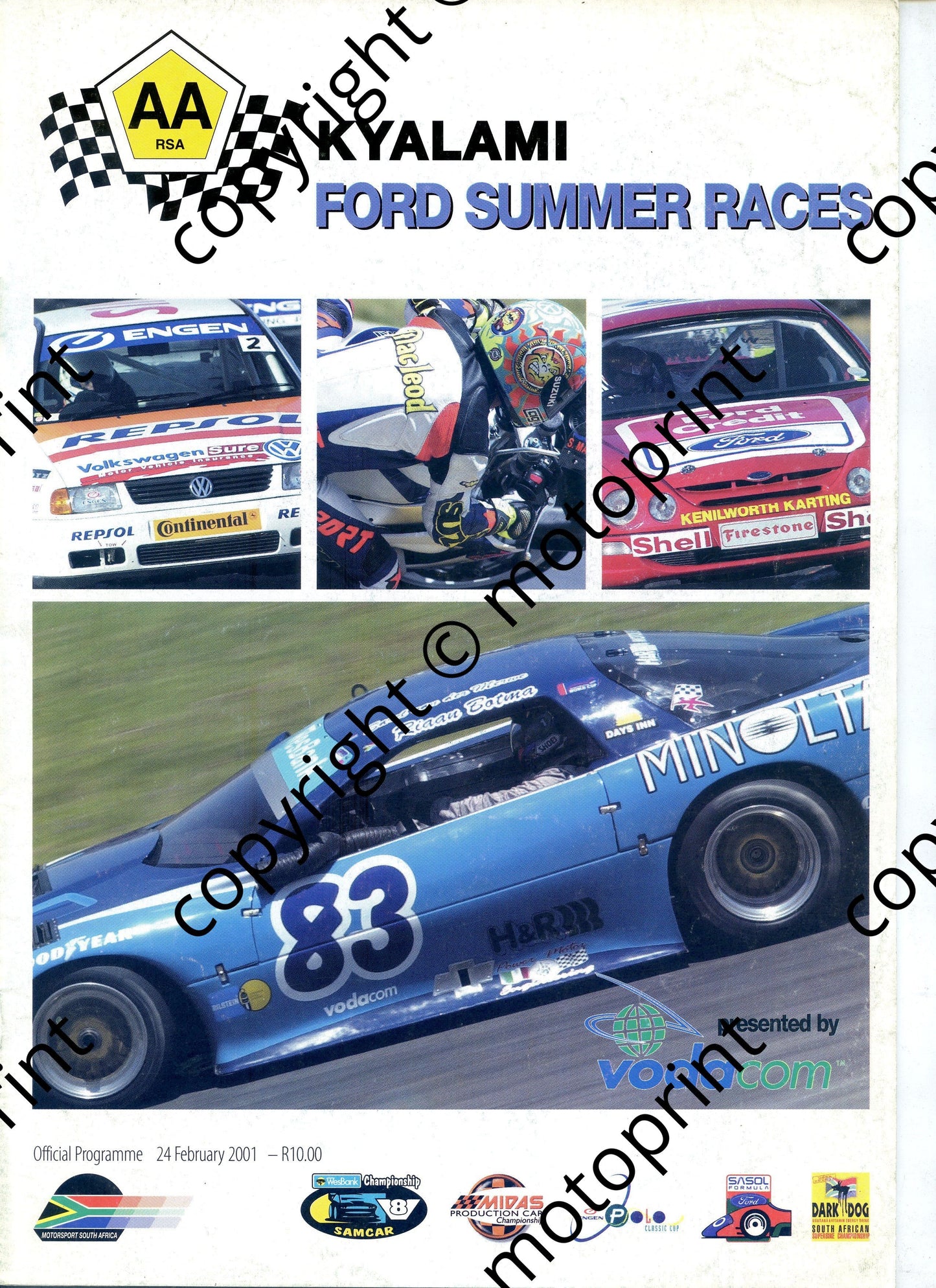 2001 Feb Kya Ford Summer Cover  WEsbank V8, VW Cup, FF, Midas prod cars, Superbikes