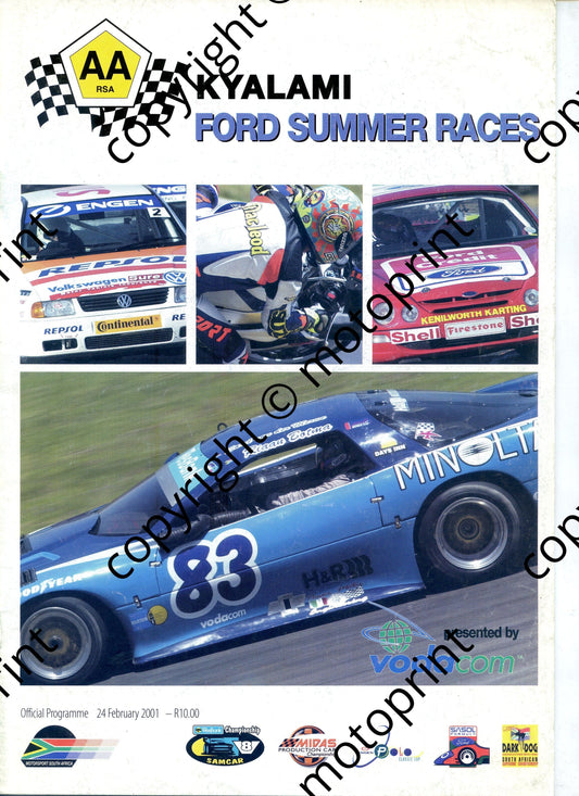 2001 Feb Kya Ford Summer Cover  WEsbank V8, VW Cup, FF, Midas prod cars, Superbikes