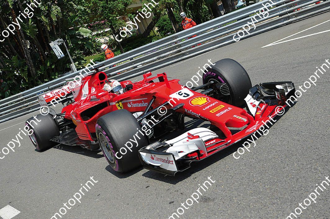 2017 Monaco GP 5 Sebastian Vettel Ferrari (recommended max print size A4 20x30 cm)(thanks Paolo D'Alessio) (50)