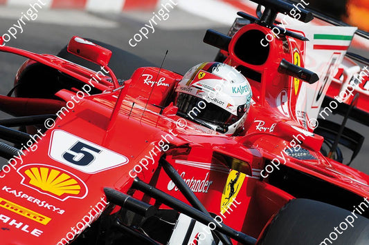 2017 Monaco GP 5 Sebastian Vettel Ferrari (recommended max print size A4 20x30 cm)(thanks Paolo D'Alessio) (52)