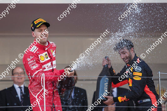 2017 Monaco GP 5 Vettel  3 Ricciardo  (recommended max print size A4 20x30 cm)(thanks Paolo D'Alessio) (124)