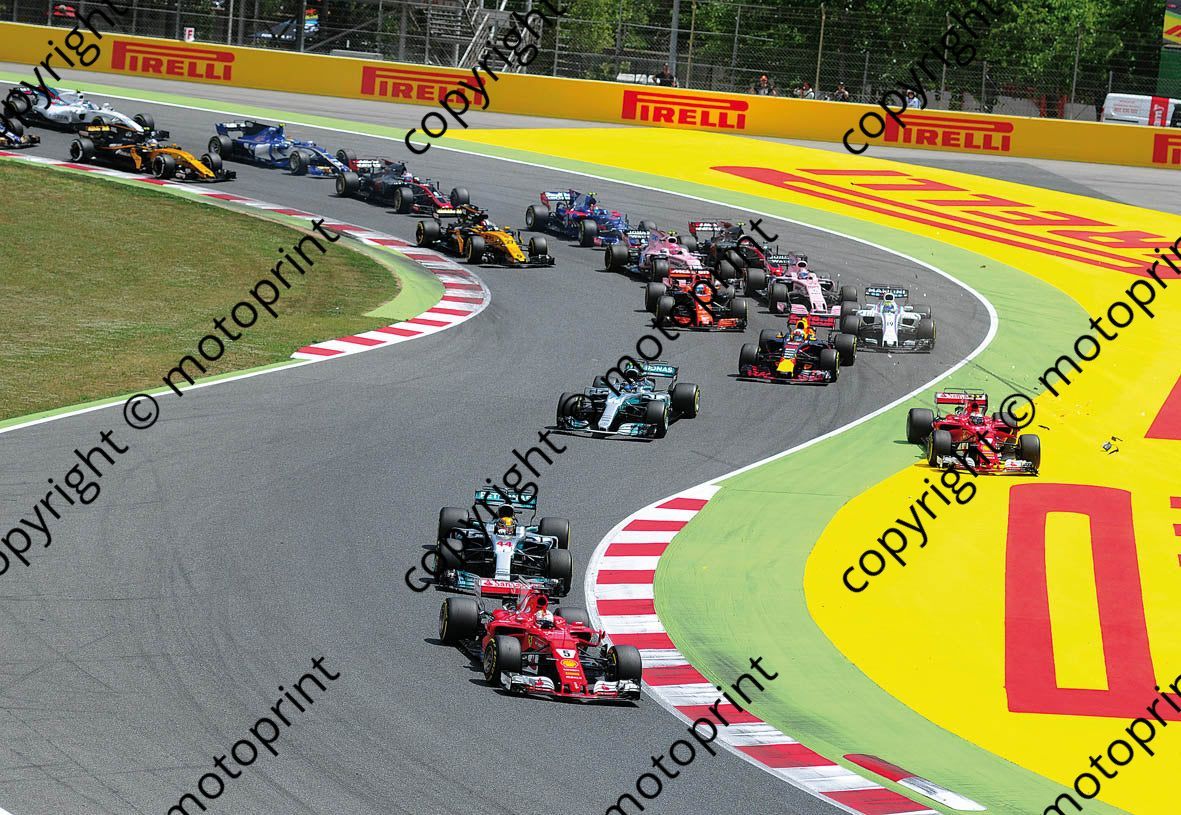 2017 Spanish GP 5 Vettel 44 Hamilton 77 Bottas 7 Raikkonen off track (courtesy Paolo D'Alessio)  (115)