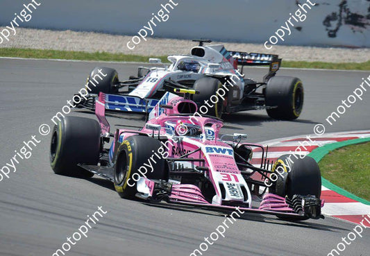 2018 Spanish 31  Esteban Ocon Force India VJM  18 Lance Stroll Williams FW41(recommended max print size A4 20x30 cm)