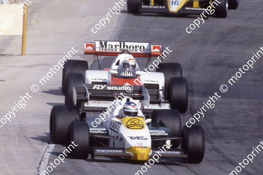 6 Keke Rosberg Williams FW09 7 Alain Prost McLaren MP4-2 (courtesy Roger Swan) (2)