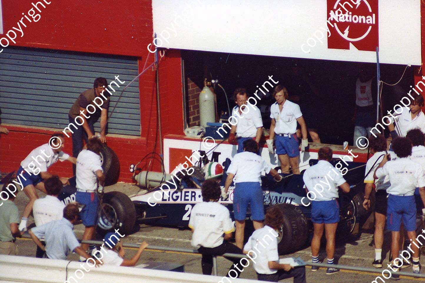 De Cesaris pit  Ligier JS23