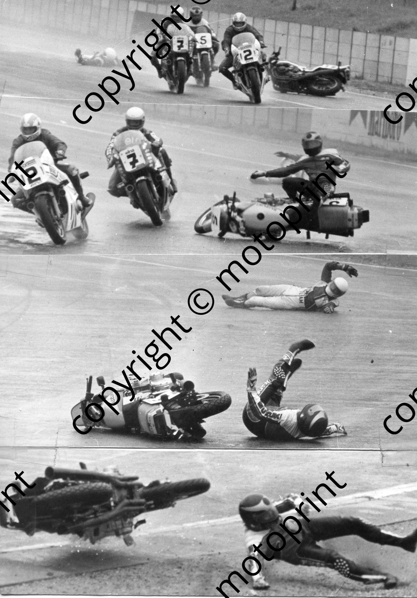 MC 1982 Kyalami Crowthorne M Bellinger falls and CB1100 takes out K Zeeman Suzuki 282