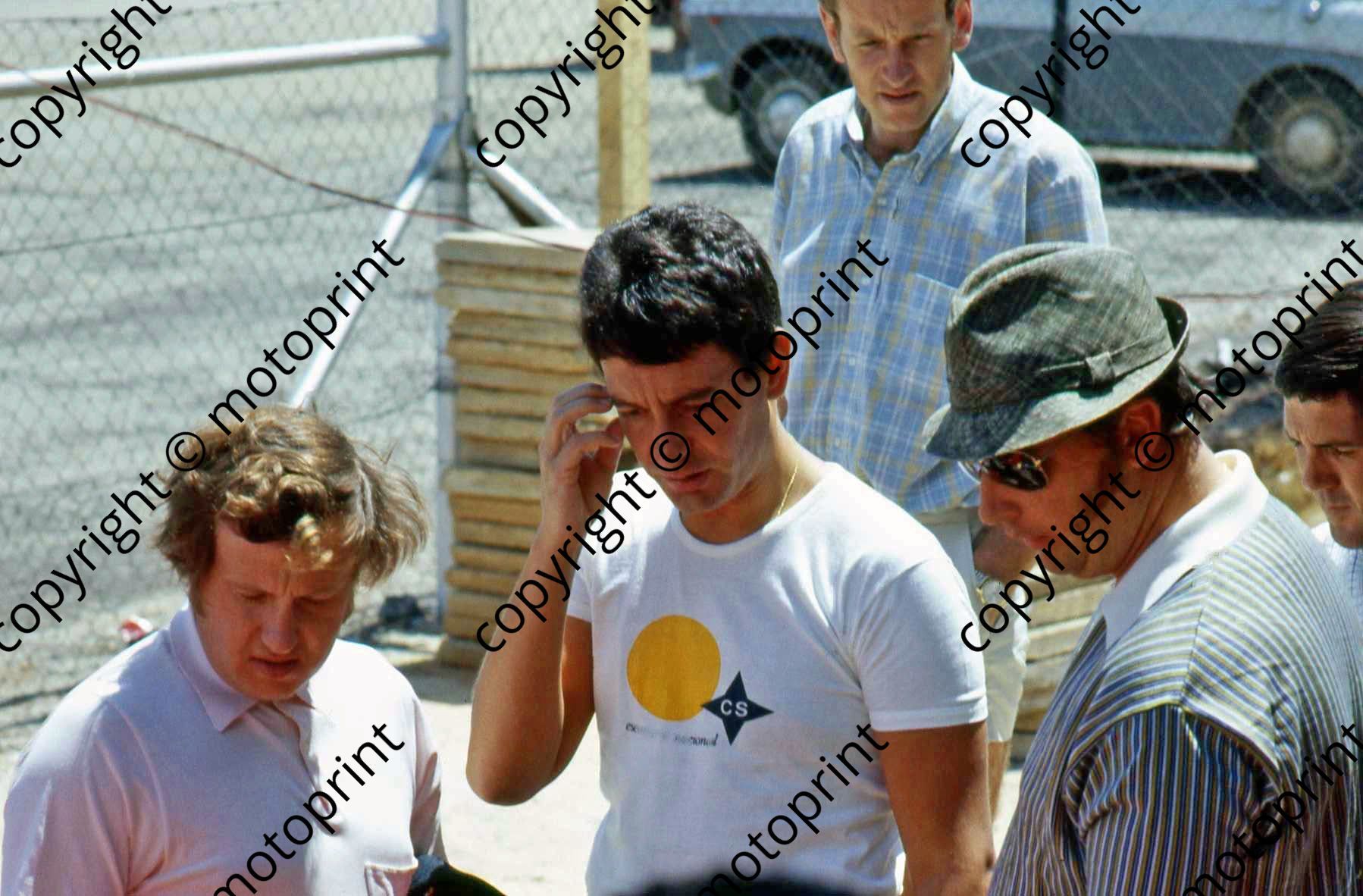 P Alan Rees of March, Alex Soler Roig at scrutiny – Motoprint