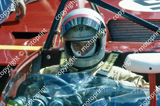 P Andretti strapped in Ferrari 312P