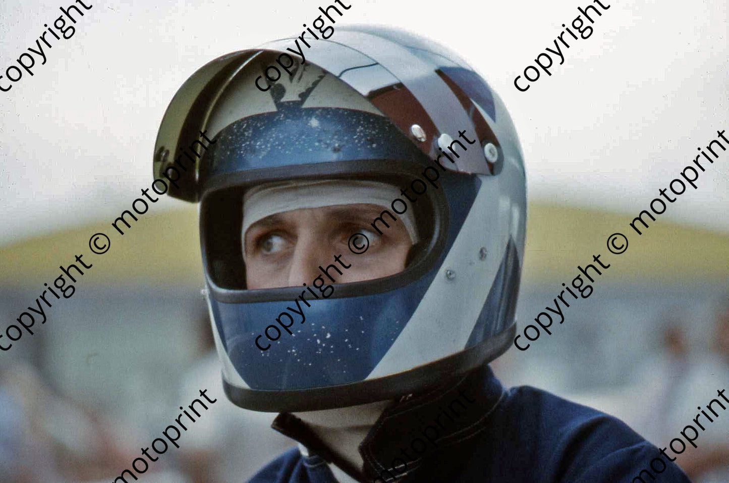 P Birrell helmeted