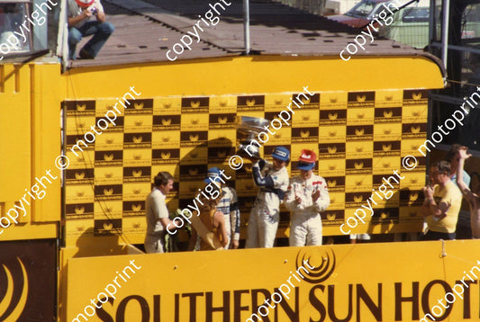 Piquet (obscured) Patrese, De Cesaris, McCleery