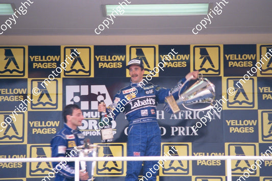 Podium Nigel Mansell, Riccardo Patrese 05653 (courtesy Roger Swan) (1)
