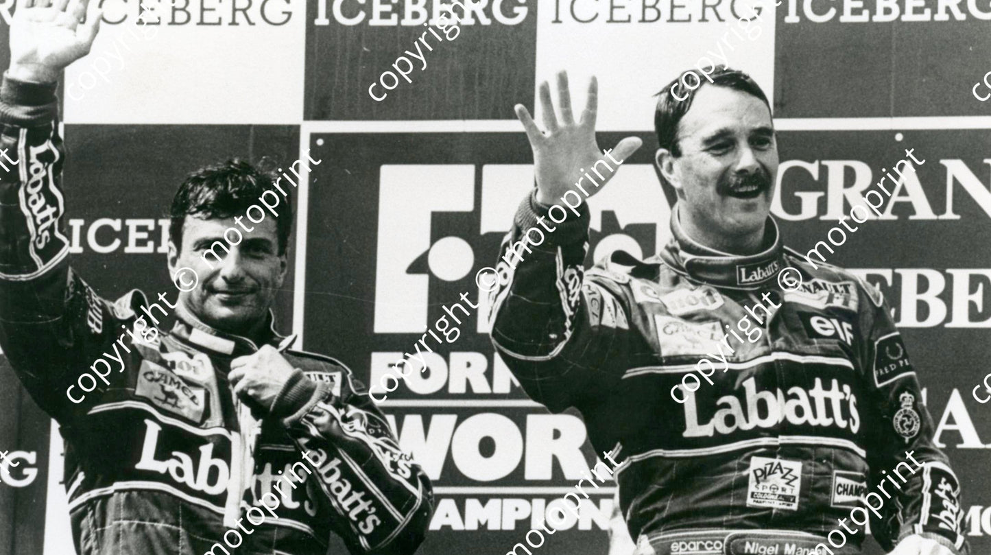 Ricardo Patrese, Nigel Mansell, 2nd and 1st 1992 San Marino GP 281
