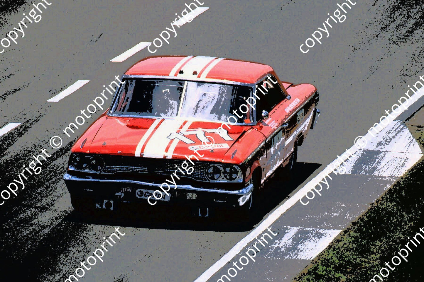 SL Ford Galaxie Willment scheme Sarel VD Merwe posterised