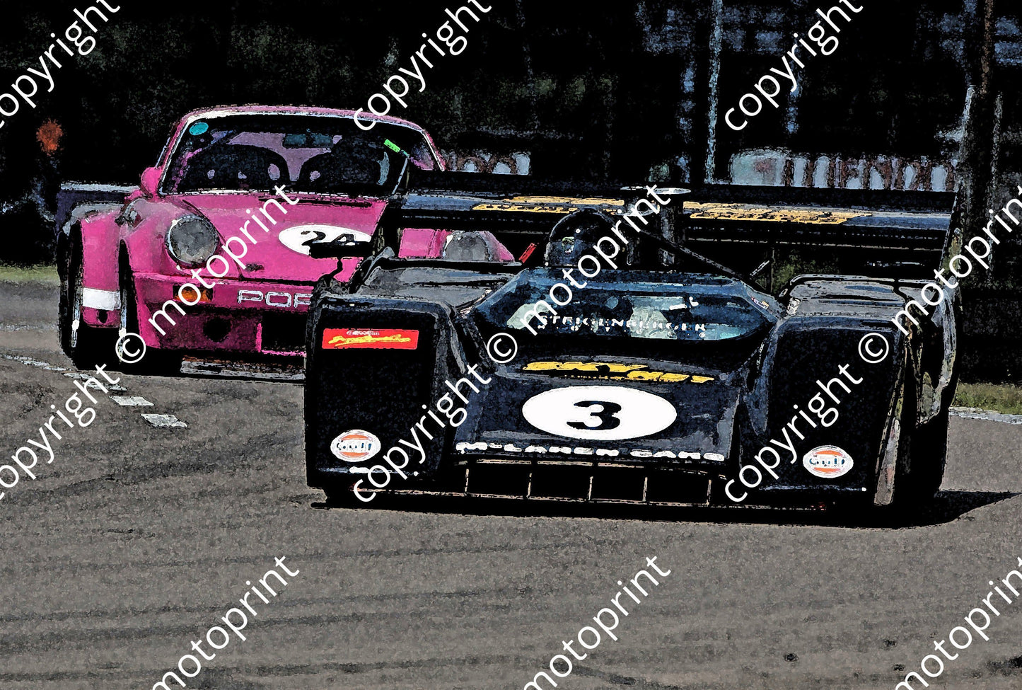 SP McLaren M8F pink Porsche watercolour