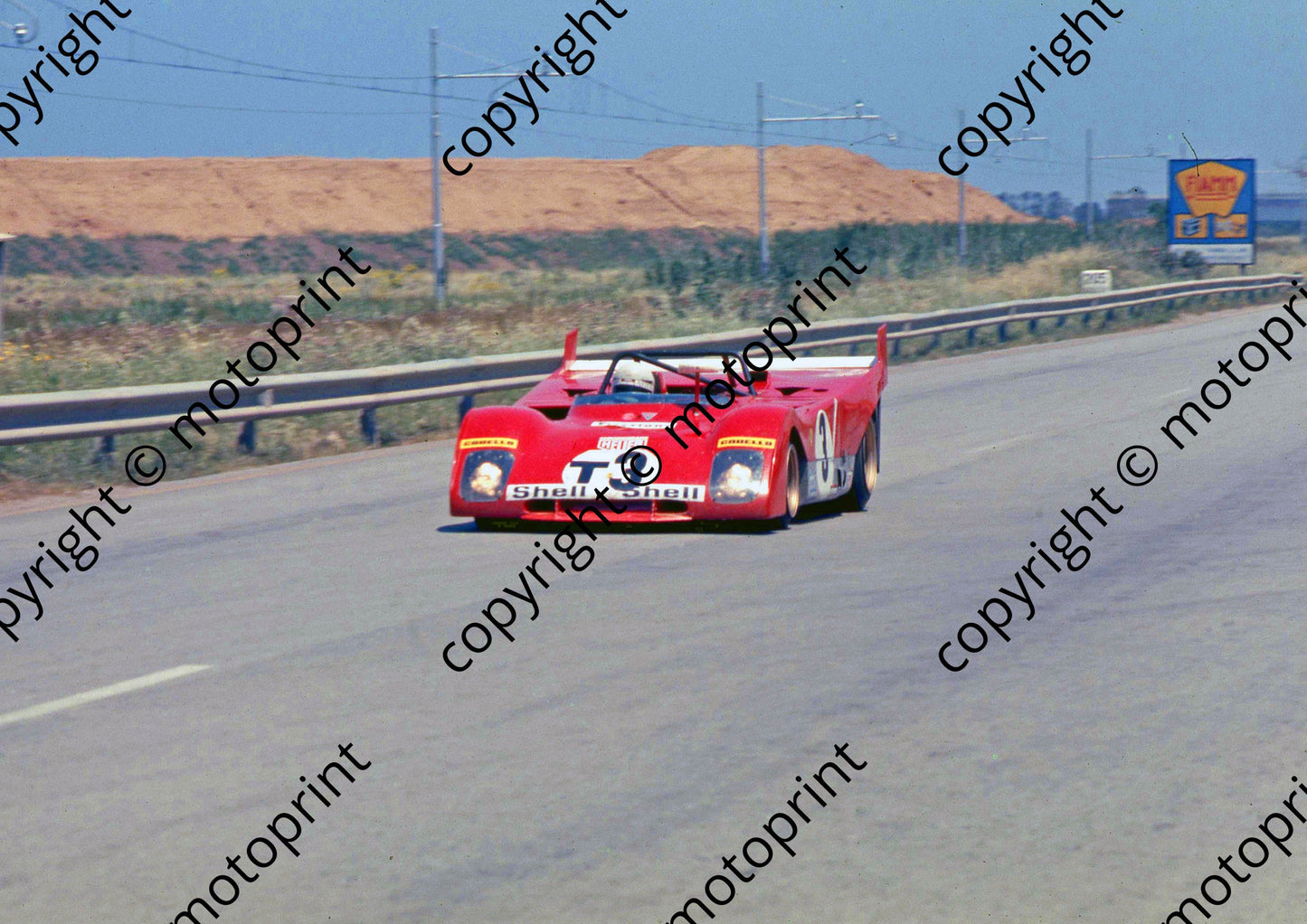 SP Merzario Ferrari T car 312PB on coast straight edited scanned 20x30 cm  A4 (1)