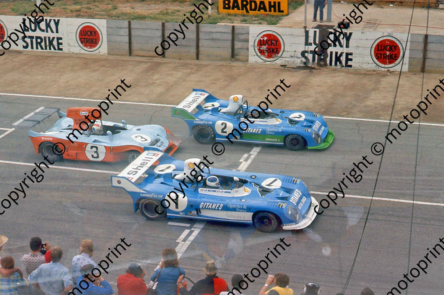 SP Start Beltoise Jarier Matra, Larrouse Pescarolo Matra, Mirage Bell, Hobbs
