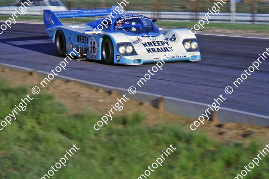 SP (thanks to Stuart Falconer) a 895 83 Castrol 1000 practice Porsche 956 Kreepy Krauly S vd Merwe Duxbury, T Martin note body damage