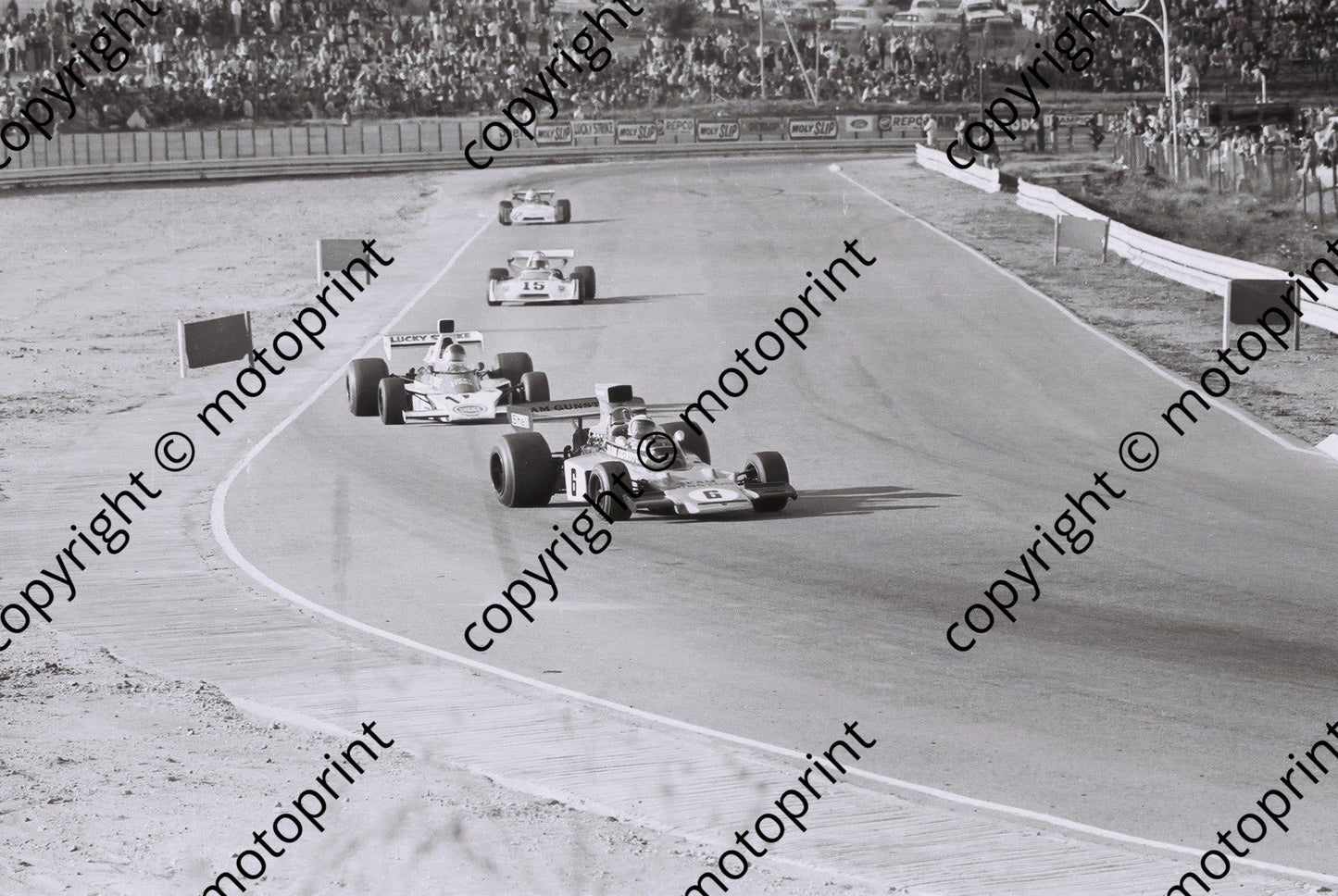SS 1974 Kyalami I Scheckter Lotus 72 Charlton McLaren M23 F2 cars Martin Chevron ...