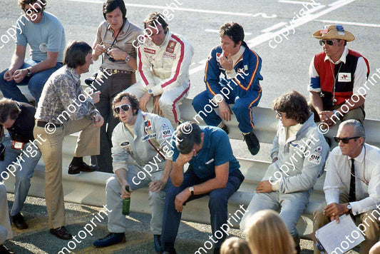 SS Drivers meeting, Ecclestone with Ferrari and Tyrrell drivers