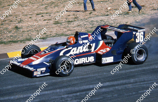 SS Giacomelli Toleman TG183b on fire