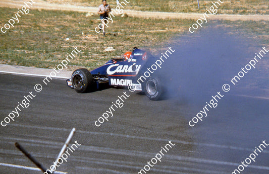 SS Giacomelli Toleman TG183b on fire 2