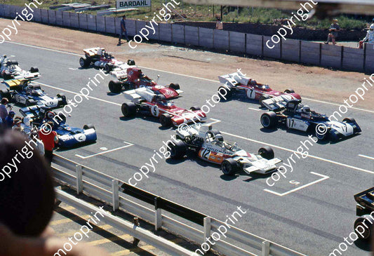 SS Grid 2nd row, Hulme, Hailwood, 3rd row Cevert, Ickx, Andretti