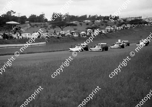SS Hesketh  (permission Malcolm Sampson Motorsport Photography) 1977 Hesketh 15 Jan braking for Quarry Scheckter, Klomfass, van Rooyen (16)