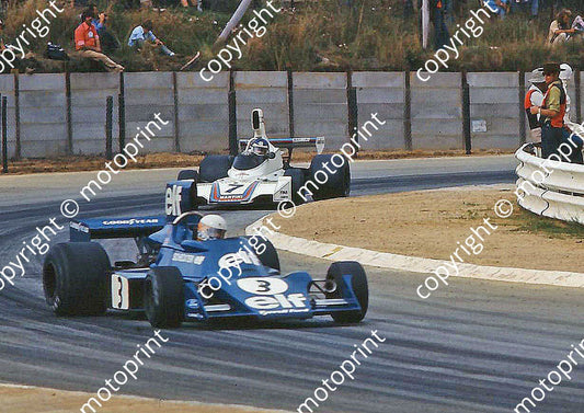 SS J Scheckter Tyrrell 007 Reutemann Brabham BT44 SA GP 1975