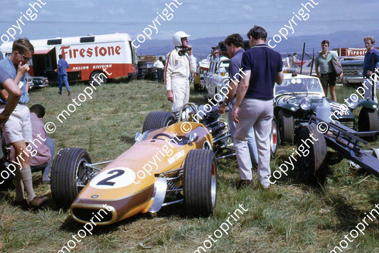 SS Tingle Brabham BT24 Gunston in paddock Easter