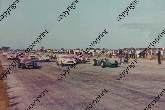 SS Lotus 21 Lionel Rowe (right) Lotus 7 Dennis Guscott (left) St Albans circa 1963-5