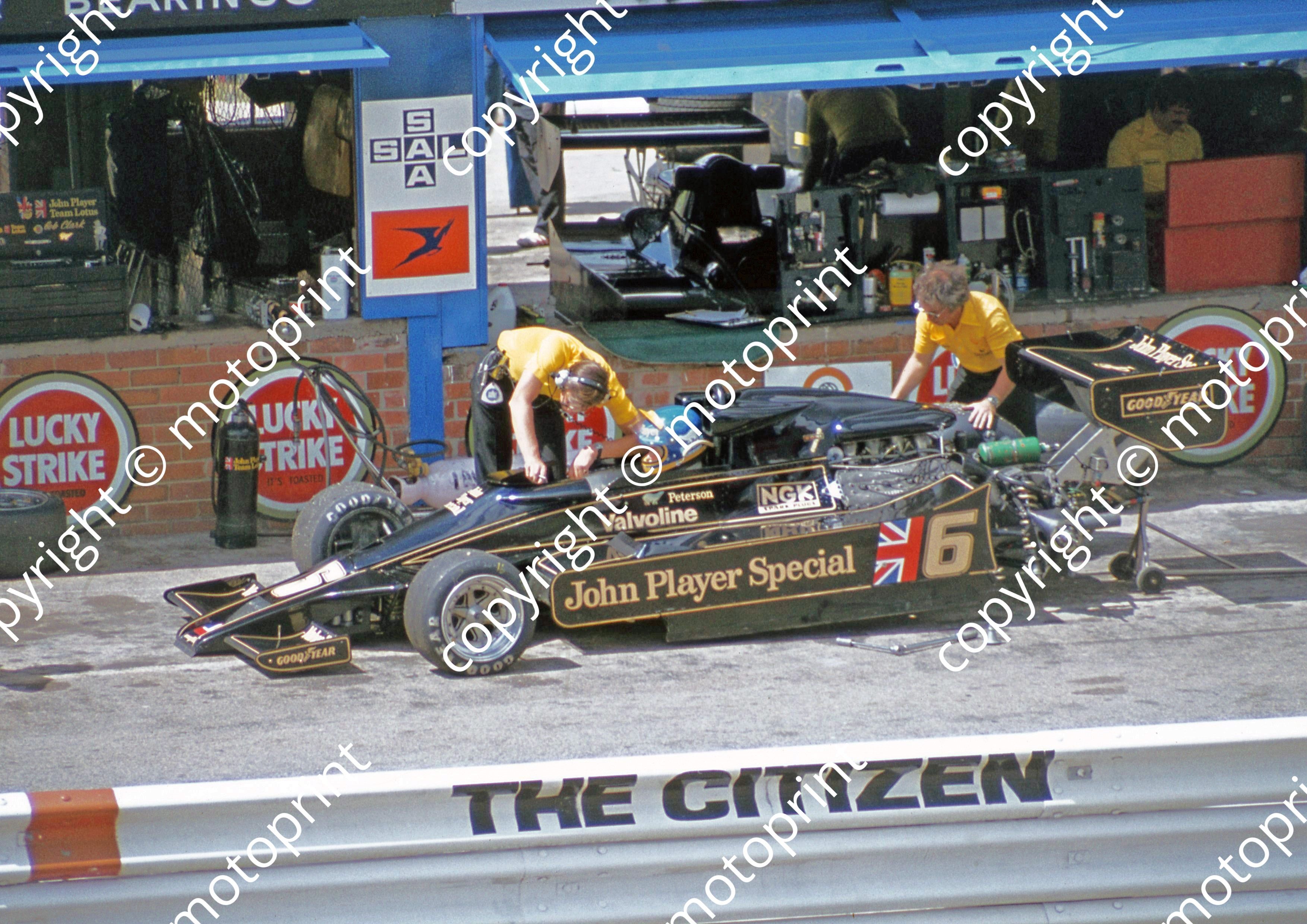 Stuart Falconer SS (thanks Stuart Falconer) a 609 1978 SA GP Peterson Lotus 78 JPS16 s ...
