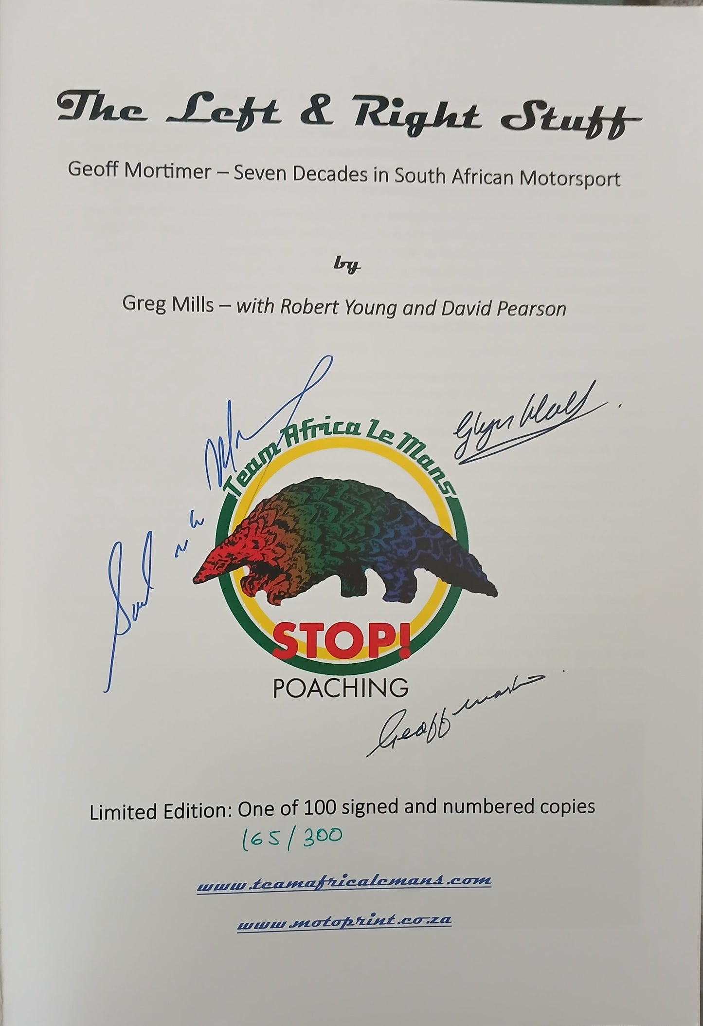 The Left and Right Stuff: Geoff Mortimer – Seven Decades in South African Motorsport, a book written by Greg Mills, with Robert Young and David Pearson