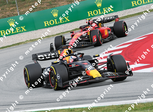 2023 M.Verstappen Red Bull C. Sainz Ferrari GP Spain (courtesy Paolo D'Alessio)