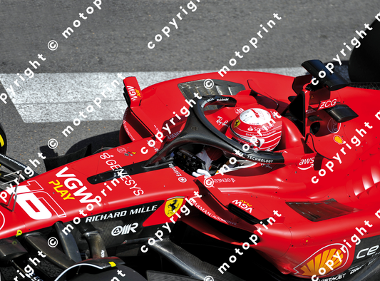 2023 C.Leclerc Ferrari action - GP Monaco (courtesy Paolo D'Alessio)