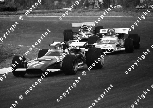 1970 SA GP 17 Jacky Ickx Ferrari 3 Beltoise Matra, Oliver BRM scan A4 20x30cm  (Malcolm Sampson Motorsport Photography)