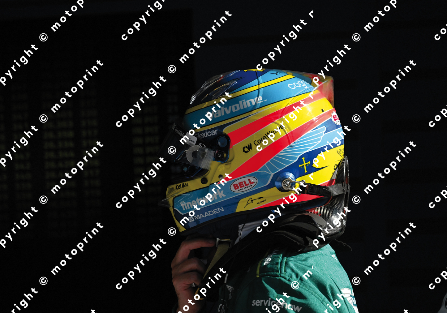 2025 F.Alonso Aston Martin helmet (courtesy Paolo D'Alessio)