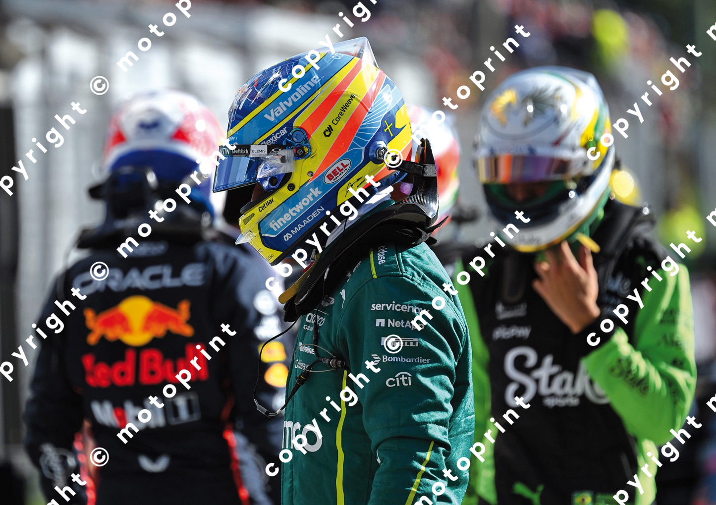 2025 F.1 drivers - M.Verstappen, F.Alonso, G.Bortoleto (courtesy Paolo D'Alessio)