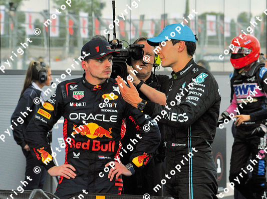 2023 M.Versrtappen Red Bull - G.Russell Mercedes (courtesy Paolo D'Alessio)