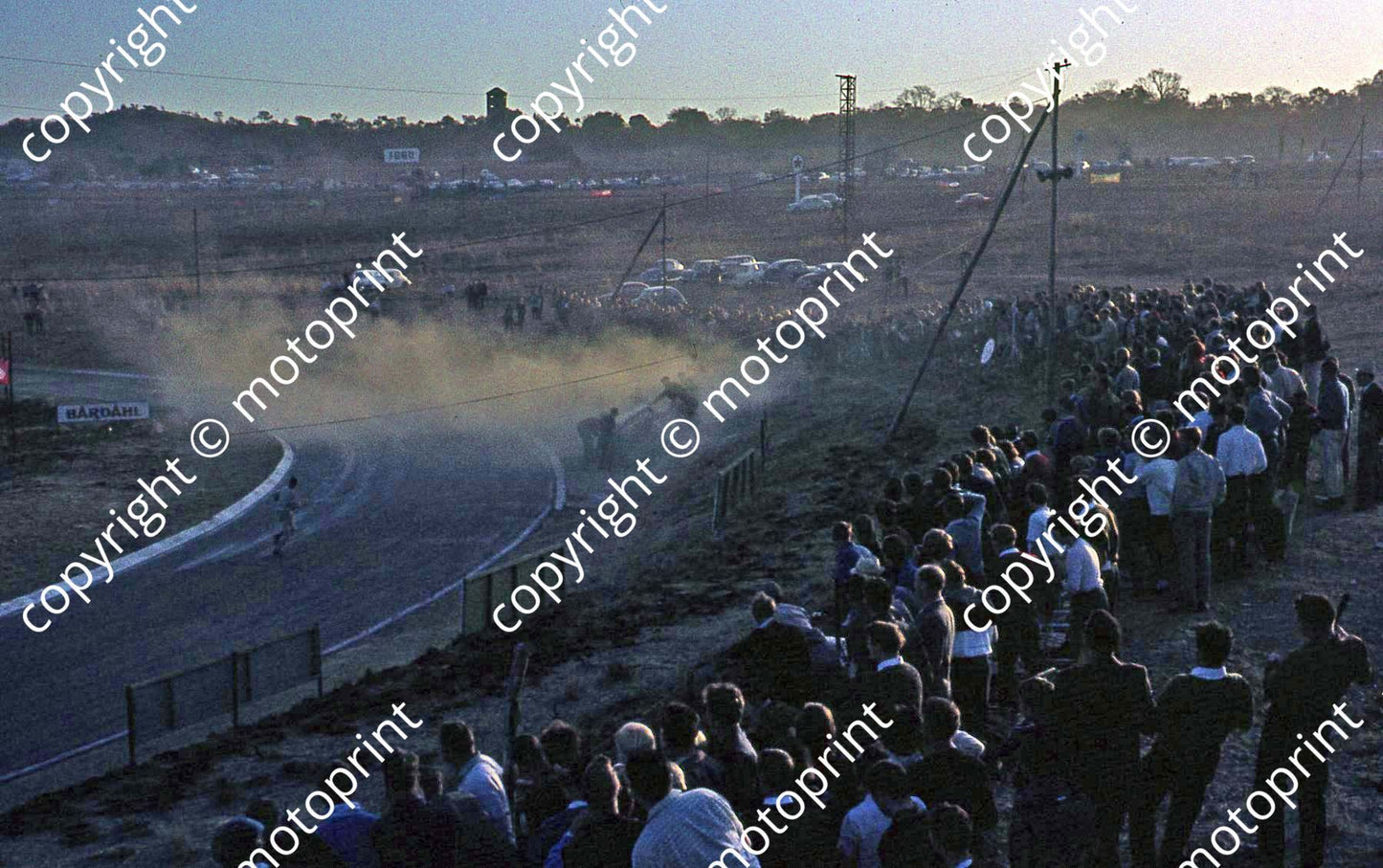a 087 1964 Kya Clubhouse car on fire