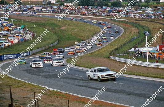 a 629 1978 SA GP  mod saloons pace lap BMW 530 Keizan left, Driver right_ Chatz Alfetta 2000GTV middle