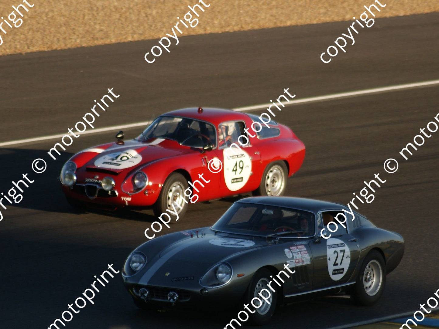 grid 4 49 Alfa Romeo TZ Claudio Scalise 27 Ferrari 275GTB Sat evening (4)